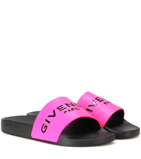 pink givenchy slider|givenchy rubber slides.